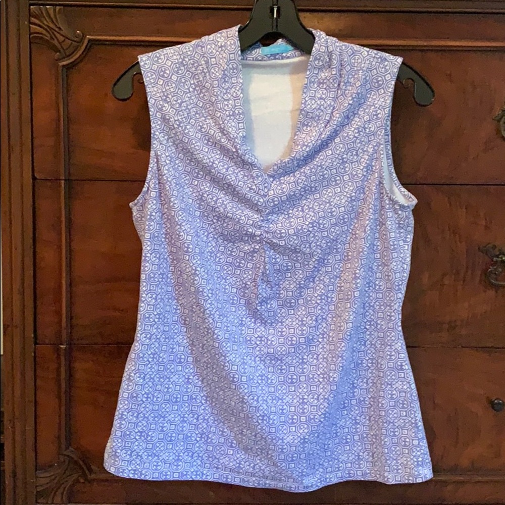 NWOT J. McLaughlin Blue Sleeveless Top Medium